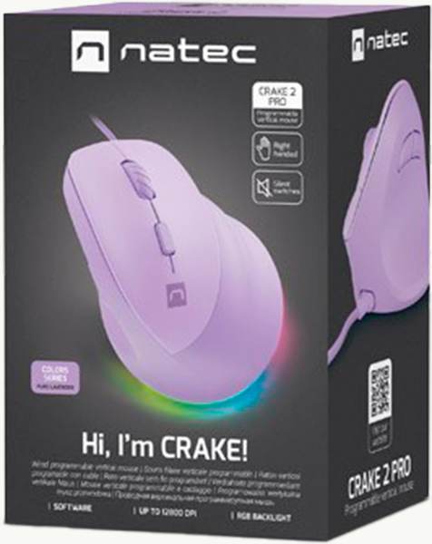 Mysz Natec Crake 2 Pro USB Purple  (NMY-2274) - obraz 2