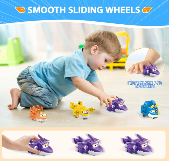 Набор игровых фигурок-трансформеров Super Wings Transform-a-Bots (Супер Крылья) - 4 героя Sally, Brachy, Trico, Stego - Фото 2 Набор игровых фигурок-трансформеров Super Wings Transform-a-Bots (Супер Крылья) - 4 героя Sally, Brachy, Trico, Stego - изображение 2