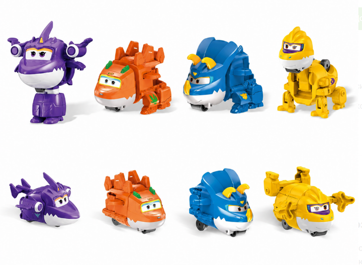 Набор игровых фигурок-трансформеров Super Wings Transform-a-Bots (Супер Крылья) - 4 героя Sally, Brachy, Trico, Stego - Фото 4 Набор игровых фигурок-трансформеров Super Wings Transform-a-Bots (Супер Крылья) - 4 героя Sally, Brachy, Trico, Stego - изображение 4