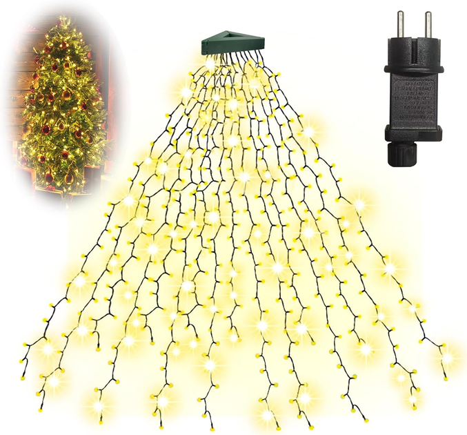 Рождественская гирлянда для ёлки 2 м 400 LED, 16 нитей, тёплый белый, 8 режимов, таймер, IP65, для ёлок 1,5–2,4 м - изображение 2