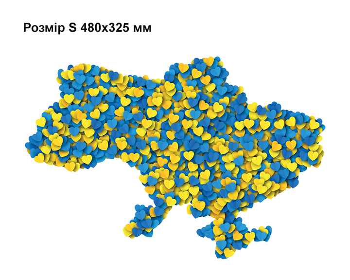 Наклейка на стену Карта Украины желто-голубая сердечки S 480×325 мм глянцевая Happy Pocket D202635 - Фото 5 Наклейка на стену Карта Украины желто-голубая сердечки S 480×325 мм глянцевая Happy Pocket D202635 - изображение 5