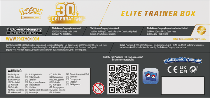 Набір карток Pokemon TCG: 30th Celebration - Elite Trainer Box (196214144828) - зображення 5