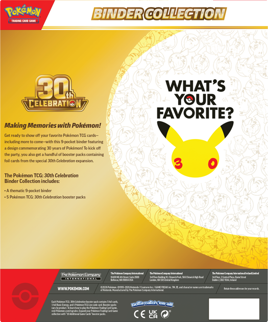 Zestaw kart Pokemon TCG: 30th Celebration - Binder Collection (196214145146) - obraz 6