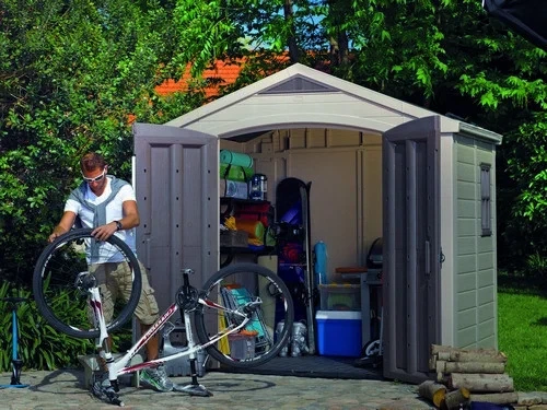Садовый дом KETER FACTOR 8x6 пластиковый 256,5x182x243 см бежевый - изображение 2