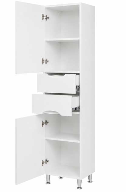 Пенал Ніколь VRP01 35×30×190 см, лівий, підлоговий, фурнітура BLUM, корпус ЛДСП, фасад МДФ, білий - изображение 3