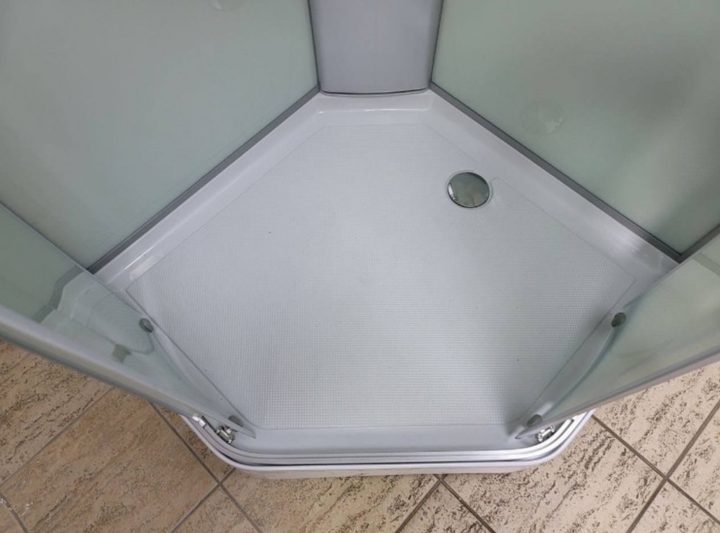Душовий бокс VERONIS BN-1-90 90×90×215 см, п'ятикутний, матове скло, матовий профіль, низький піддон - изображение 8
