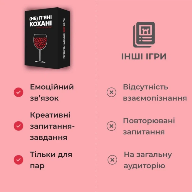Настольная игра (Не) пьяные любимые для пар 2-4 игрока картон Украинская - изображение 7