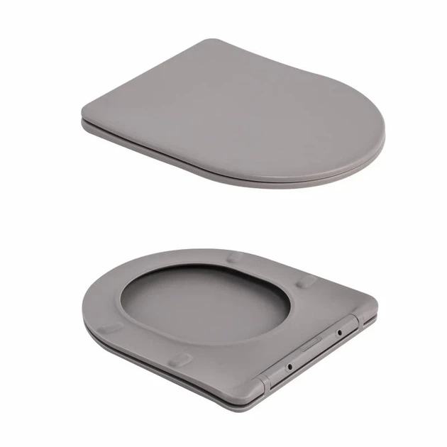 Унитаз подвесной Robin Ultra Quiet 490x365x325 мм керамика Stone Grey с сиденьем Slim Duroplast - изображение 8