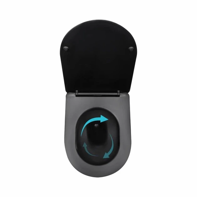 Унитаз подвесной Qtap Taurus Ultra Quiet 515x360x350 мм Дюропласт Матовый черный - изображение 6