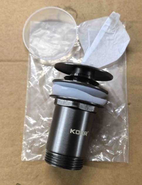 Донный клапан автоматический CLICK-CLACK 1 1/4" графит металл KR6484 - изображение 2