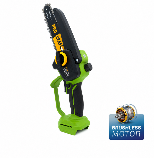 Аккумуляторная мини пила Procraft PKA45 BL 20В без АКБ и ЗУ 6"/8" бесщеточный двигатель с автосмазкой для обрезки деревьев и сада - изображение 6
