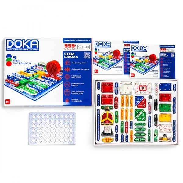 Електронний конструктор Doka Школа 999+ Схем 4 батарейки типу АА Розвиває логічне мислення - зображення 4