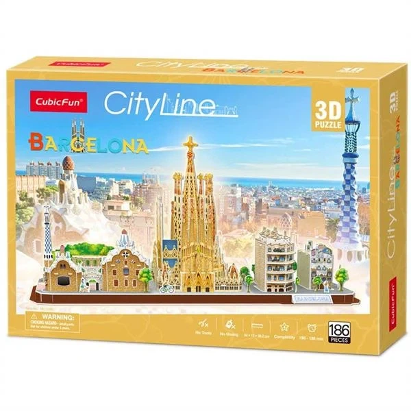 3D пазл CubicFun Барселона MC256h 186 элементов пенокартон 26х17х54 см - Фото 1 3D пазл CubicFun Барселона MC256h 186 элементов пенокартон 26х17х54 см - изображение 1