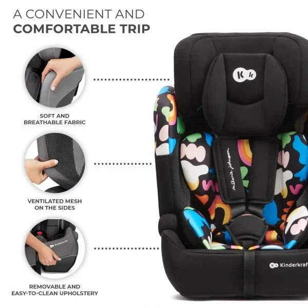 Автокрісло Kinderkraft Comfort Up i-Size 9-36 кг текстиль чорний з малюнком 61,5-84х44х49 см - Фото 5 Автокрісло Kinderkraft Comfort Up i-Size 9-36 кг текстиль чорний з малюнком 61,5-84х44х49 см - зображення 5