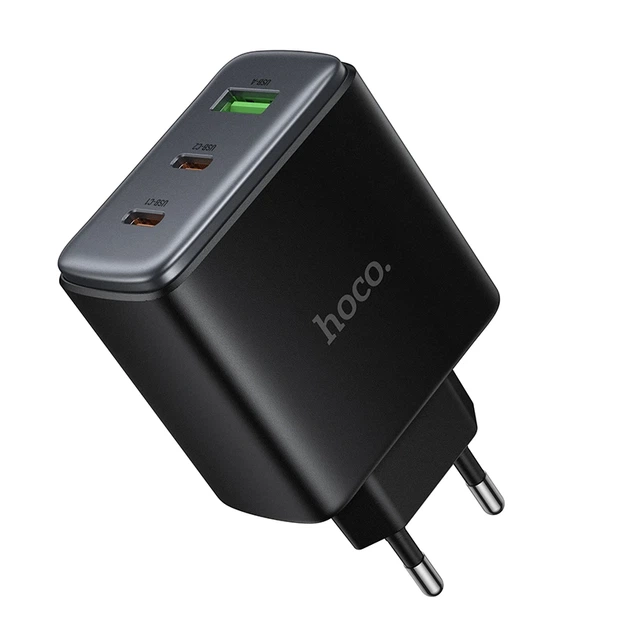 Мережевий зарядний пристрій HOCO C160A Upgrade PD65W(2C1A) charger Black - Фото 3 Мережевий зарядний пристрій HOCO C160A Upgrade PD65W(2C1A) charger Black - изображение 3