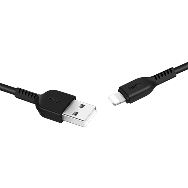 Кабель HOCO X13 USB to iP 2.4A, 1m, PVC, PVC connectors, Black - Фото 4 Кабель HOCO X13 USB to iP 2.4A, 1m, PVC, PVC connectors, Black - зображення 4