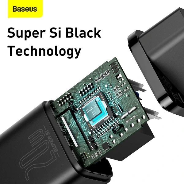 Мережевий зарядний пристрій Baseus Super Si Quick Charger 1C 20W EU Black - изображение 11
