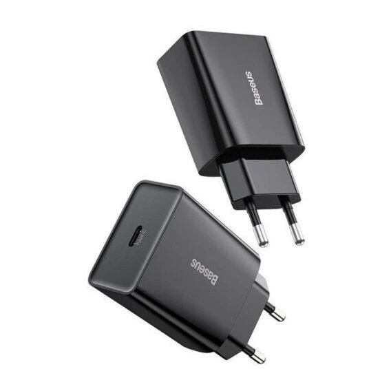 Мережевий зарядний пристрій Baseus Speed Mini Quick Charger 1C 20W EU Black - Фото 4 Мережевий зарядний пристрій Baseus Speed Mini Quick Charger 1C 20W EU Black - зображення 4