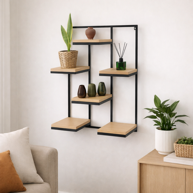 Настенная полка Loft - 6 полок - Фото 3 Настенная полка Loft - 6 полок - изображение 3
