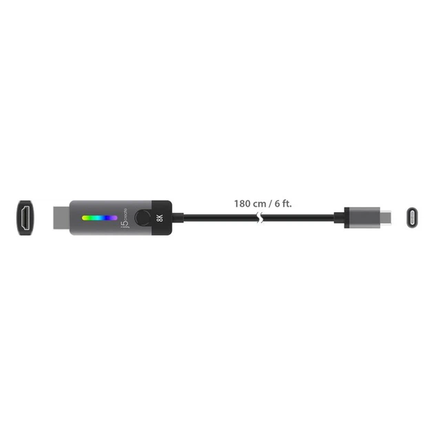 Кабель J5create JCC157-N, USB-C на HDMI, 1.8м - изображение 3