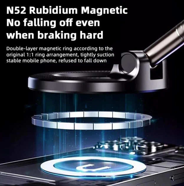 Магнитный держатель для телефона K007 Vacuum Magnetic Stand (с присоской и поворотом 360°) - Фото 7 Магнитный держатель для телефона K007 Vacuum Magnetic Stand (с присоской и поворотом 360°) - изображение 7