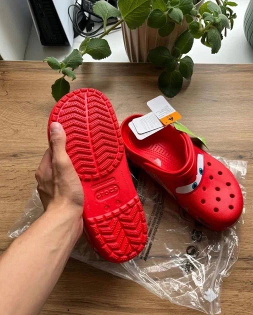 Мужские кроксы Красные Маквин 45-46 размер Lightning McQueen Crocs Crocban - изображение 4