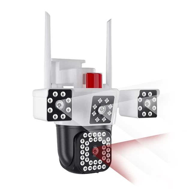 Wi-Fi камера видеонаблюдения с 3 линзами / Уличная беспроводная камера IP наблюдения 16 Мп 10-Х ZOOM - изображение 2