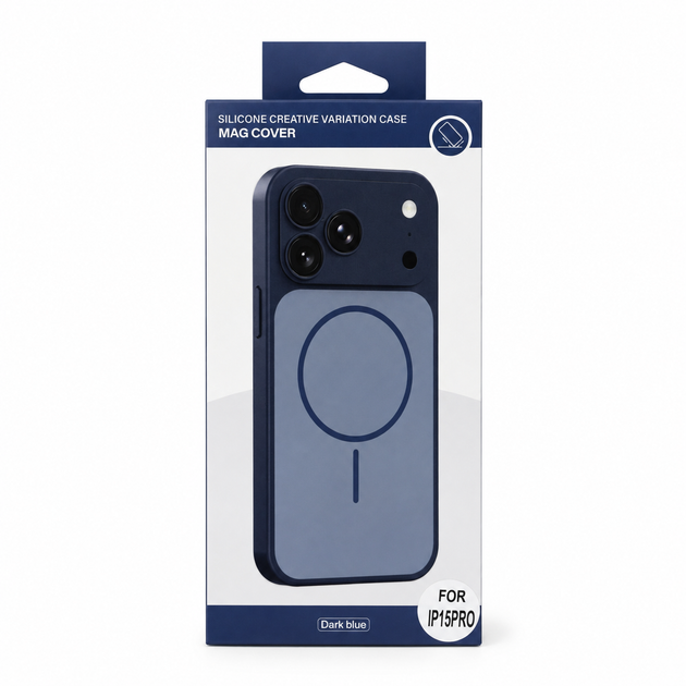 Чохол Premium для смартфона Silicone Creative Variation Case MAG COVER Apple iPhone 15 Pro 2,Dark Blue (MagCOViP15P-2) - Фото 2 Чохол Premium для смартфона Silicone Creative Variation Case MAG COVER Apple iPhone 15 Pro 2,Dark Blue (MagCOViP15P-2) - изображение 2
