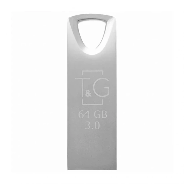 Флеш-память USB 64GB T&G Metal USB 2.0 металлический моноблок серебристый - Фото 1 Флеш-память USB 64GB T&G Metal USB 2.0 металлический моноблок серебристый - изображение 1
