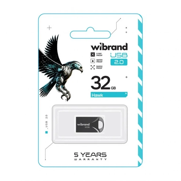 Флеш-память USB 32GB Wibrand Hawk USB 2.0 пластик черный - Фото 2 Флеш-память USB 32GB Wibrand Hawk USB 2.0 пластик черный - изображение 2