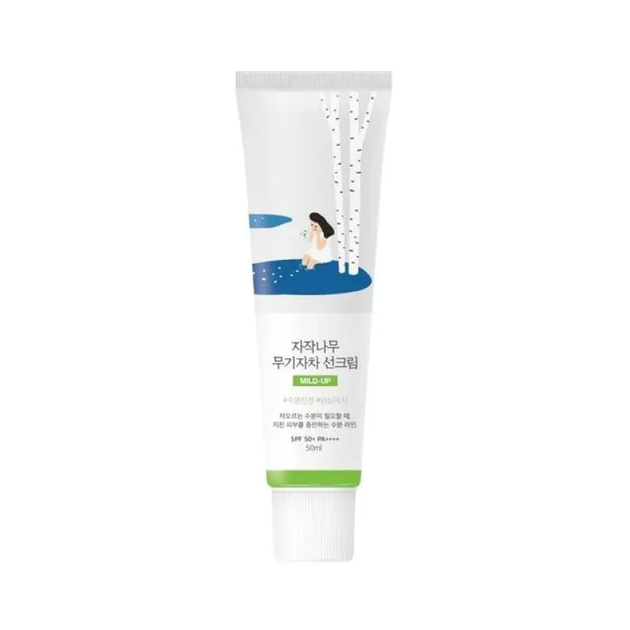 Сонцезахисний крем для обличчя Round Lab Birch Juice Mild-Up Sunscreen 50ml — з березовим соком для чутливої шкіри - изображение 3