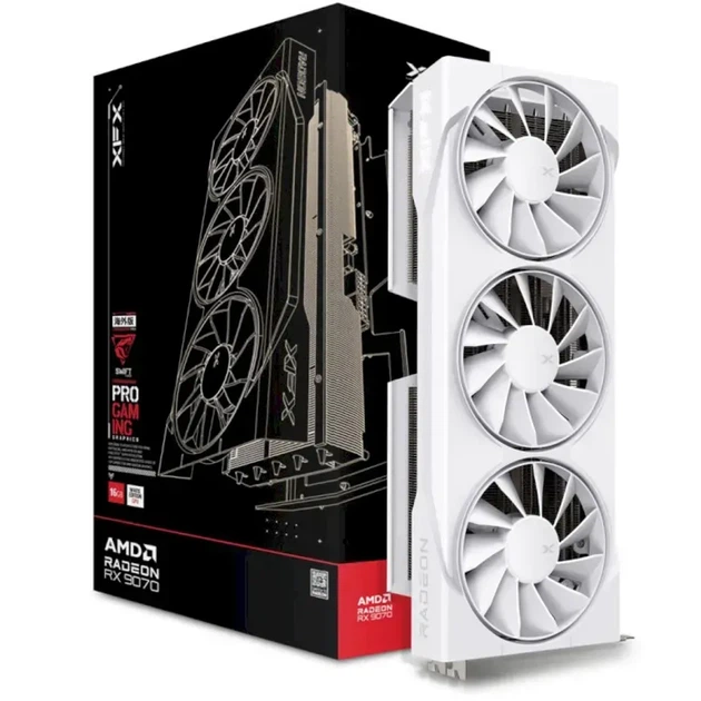 Видеокарта XFX Swift AMD Radeon RX 9070 OC White Triple Fan Gaming Edition (RX-97SWFB3W9) - Фото 1 Видеокарта XFX Swift AMD Radeon RX 9070 OC White Triple Fan Gaming Edition (RX-97SWFB3W9) - изображение 1