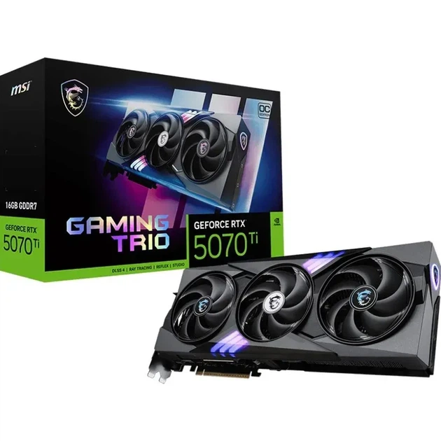 Видеокарта MSI GeForce RTX 5070 Ti GAMING TRIO OC (RTX 5070 Ti 16G GAMING TRIO OC) - Фото 1 Видеокарта MSI GeForce RTX 5070 Ti GAMING TRIO OC (RTX 5070 Ti 16G GAMING TRIO OC) - изображение 1