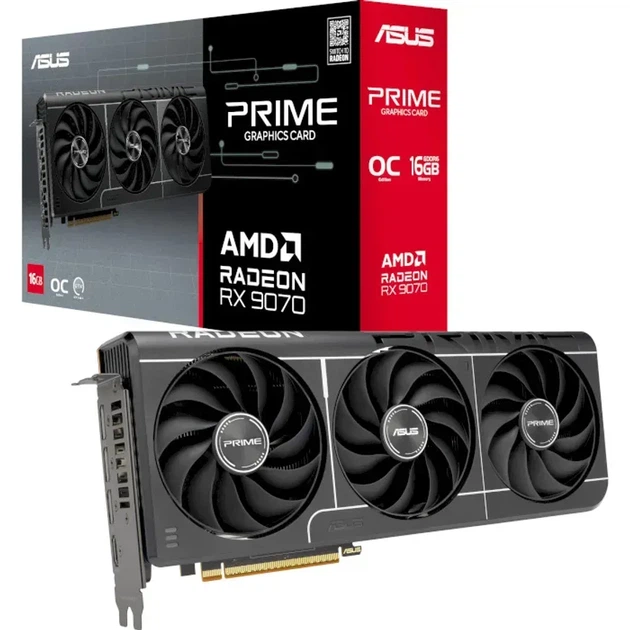 Видеокарта ASUS AMD Radeon RX 9070 PRIME OC EVO 16GB GDDR6 (PRIME-RX9070-O16G-EVO) - Фото 1 Видеокарта ASUS AMD Radeon RX 9070 PRIME OC EVO 16GB GDDR6 (PRIME-RX9070-O16G-EVO) - изображение 1