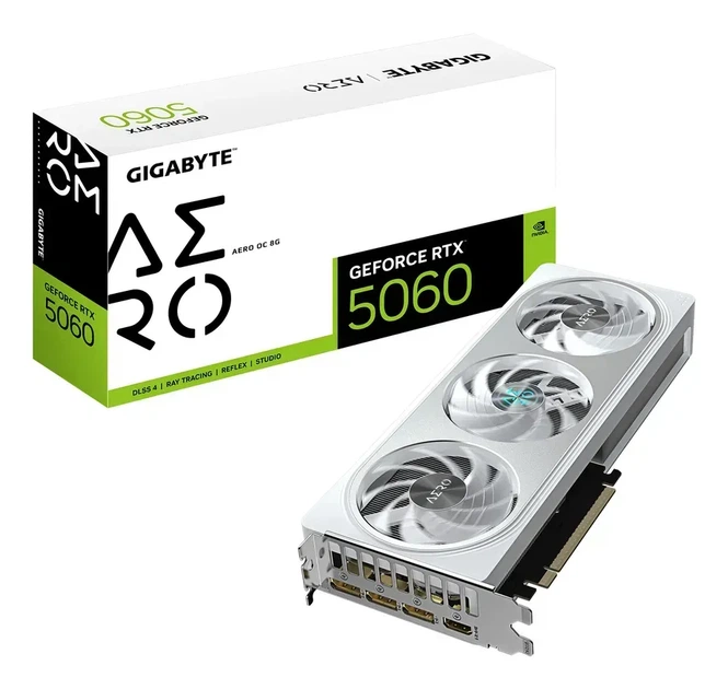 Видеокарта Gigabyte GeForce RTX 5060 AERO OC (GV-N5060AERO OC-8GD) - Фото 1 Видеокарта Gigabyte GeForce RTX 5060 AERO OC (GV-N5060AERO OC-8GD) - изображение 1