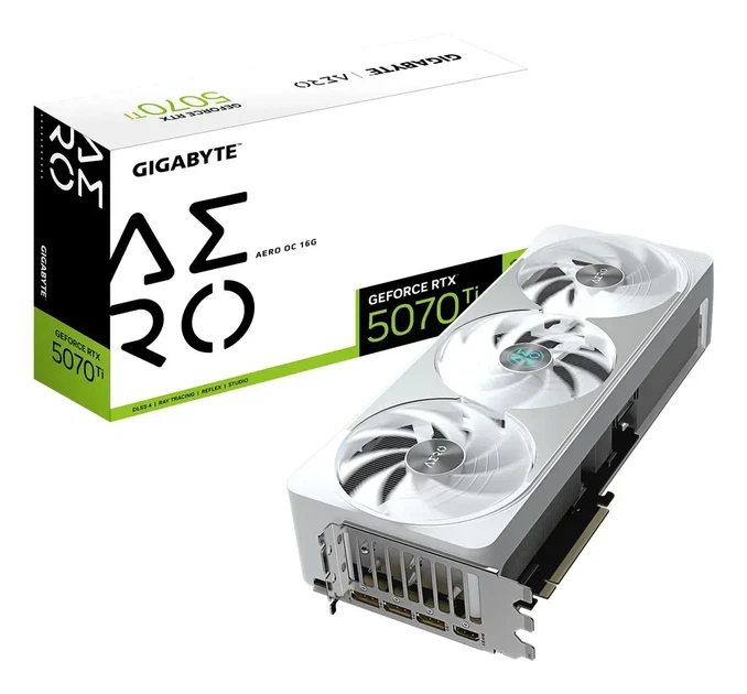 Видеокарта Gigabyte GeForce RTX 5070 Ti AERO OC (GV-N507TAERO OC-16GD) - Фото 1 Видеокарта Gigabyte GeForce RTX 5070 Ti AERO OC (GV-N507TAERO OC-16GD) - изображение 1