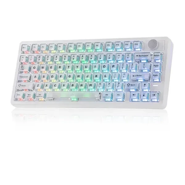 Бездротова магнітна клавіатура Epomaker HE75 V2 White, 75%, Hall Effect, Rapid Trigger, 8000 Гц, RGB, (2.4G/Bluetooth/USB) - зображення 4