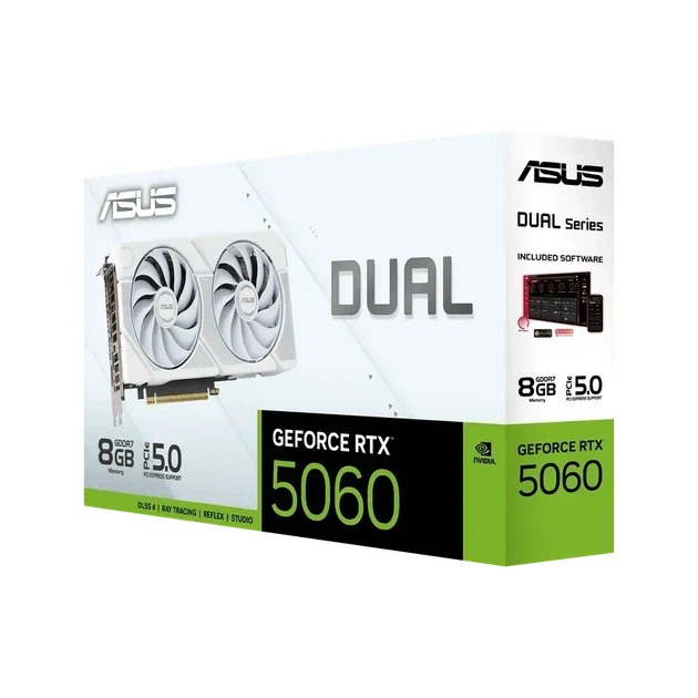 Видеокарта Asus Dual GeForce RTX 5060 White (DUAL-RTX5060-8G-WHITE) - Фото 14 Видеокарта Asus Dual GeForce RTX 5060 White (DUAL-RTX5060-8G-WHITE) - изображение 14