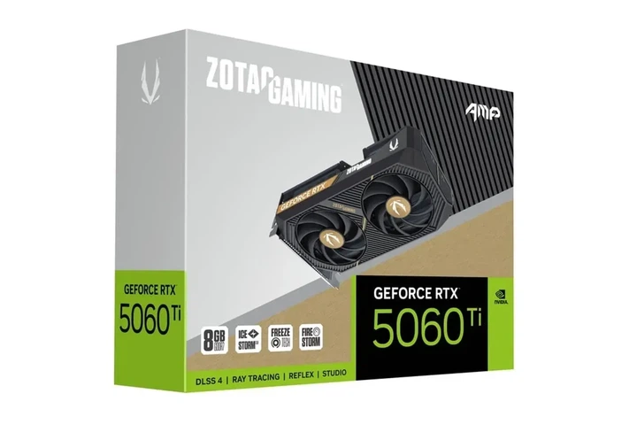 Видеокарта Zotac GeForce RTX 5060 Ti GAMING AMP (ZT-B50610F-10M) - Фото 2 Видеокарта Zotac GeForce RTX 5060 Ti GAMING AMP (ZT-B50610F-10M) - изображение 2
