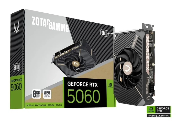 Видеокарта Zotac GeForce RTX 5060 GAMING SOLO (ZT-B50600G-10L) - Фото 2 Видеокарта Zotac GeForce RTX 5060 GAMING SOLO (ZT-B50600G-10L) - изображение 2