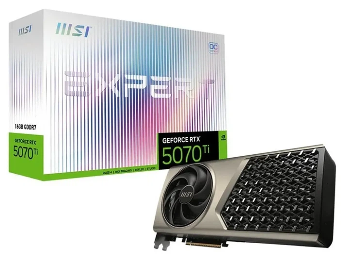 Видеокарта MSI GeForce RTX 5070 Ti EXPERT (RTX 5070 TI 16G EXPERT) - Фото 1 Видеокарта MSI GeForce RTX 5070 Ti EXPERT (RTX 5070 TI 16G EXPERT) - изображение 1