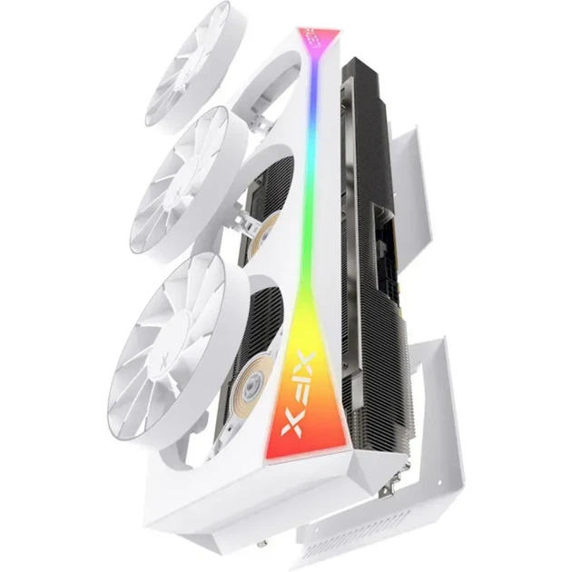 Видеокарта XFX Mercury AMD Radeon RX 9070XT OC White Magnetic Air Edition with RGB (RX-97TMARGW9) - изображение 6