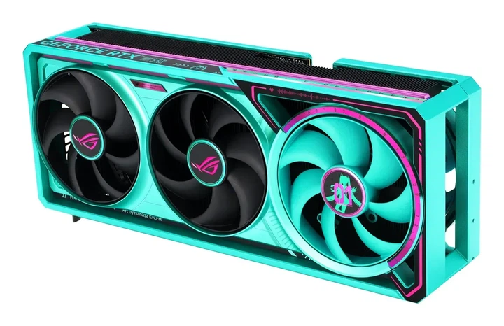 Видеокарта Asus ROG Astral GeForce RTX 5080 HATSUNE MIKU Edition OC (ROG-ASTRAL-RTX5080-O16G-HATSUNE-MIKU-EDITION) - Фото 16 Видеокарта Asus ROG Astral GeForce RTX 5080 HATSUNE MIKU Edition OC (ROG-ASTRAL-RTX5080-O16G-HATSUNE-MIKU-EDITION) - изображение 16