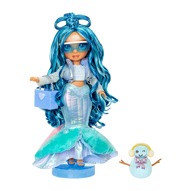 Лялька Rainbow High Winter Wonderland з аксесуарами для створення сніговика 28 см блакитна LS-2271 - зображення 5