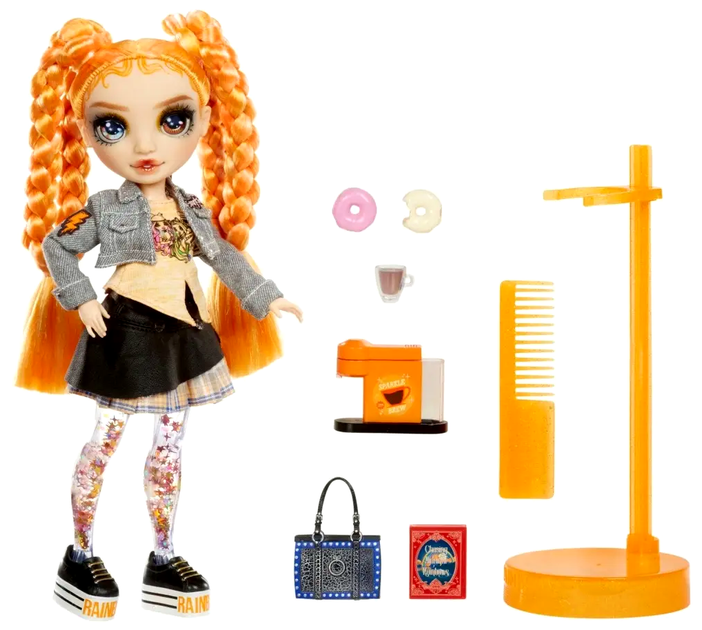 Кукла Rainbow High Sparkle & Shine с аксессуарами для творчества 28 см оранжевая LS-2257 - изображение 7
