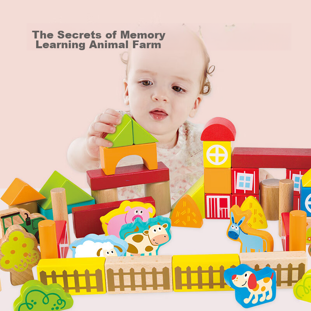 Hape (Германия), Детский конструктор, сборка не требуется, Сцена фермерского городка, Подарок на день рождения, E8345 - изображение 5