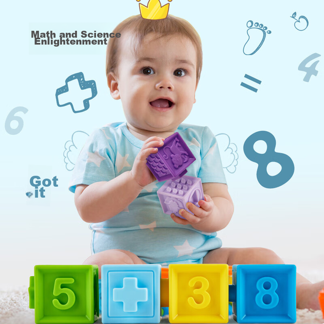 Конструктор Hape E8365, дитячі будівельні блоки, великі частинки, м'яка гума - зображення 8