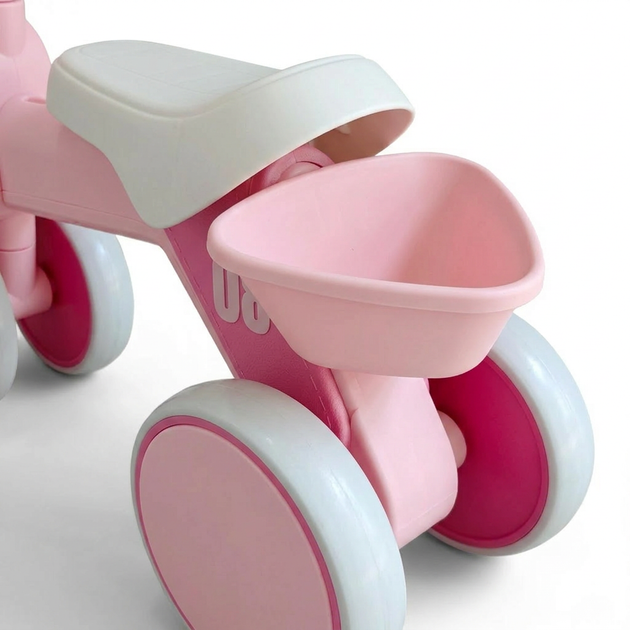 Детский толокар беговел музыкальный со светящимися колесами Scooter Ultra 598 возраст от 1 года Pink-White - изображение 7