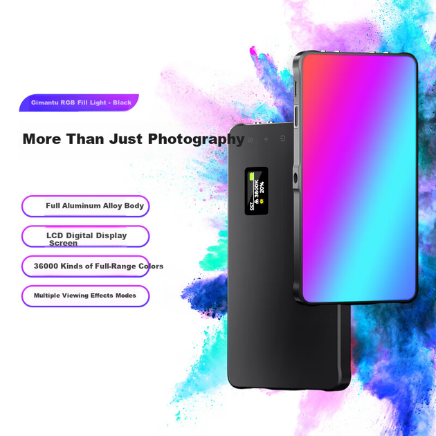 Полноцветный RGB-подсветка Jimantu, портативный светодиодный карманный светильник, ручной светильник для создания атмосферных эффектов, перезаряжаемый, для фотосъемки беззеркальных камер. - изображение 4