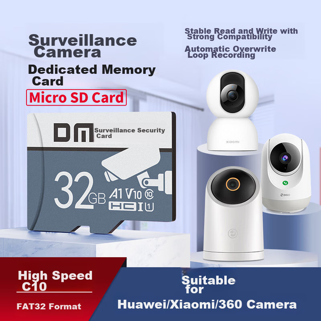 Карта пам'яті DM Daimai 32 ГБ TF (MicroSD) сірого кольору C10, сумісна з Huawei, Xiaomi, Xiaoyi, Yingshi, Pulin360, високошвидкісна карта пам'яті для відеореєстраторів - зображення 6